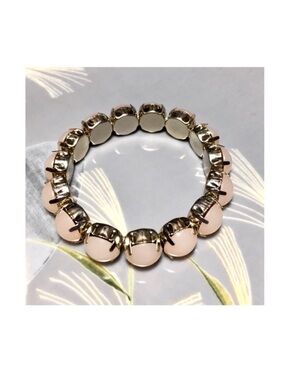 Vintage Prong Set Glass Bead Stretch Bracelet